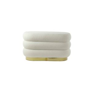Light & Living poef Lyall - wit - 80x40x45cm