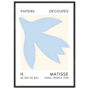 Artfulprints Poster met Lijst Matisse – Shapes in the air light blue   - 70x100 cm - Blauw