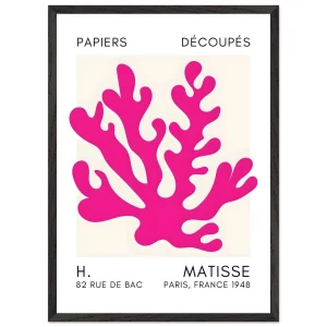 Artfulprints Poster met Lijst Matisse – Saltflower shapes pink   - 50x70 cm - Roze