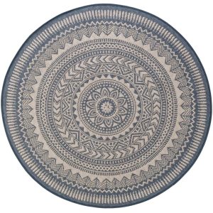 benuta binnen- en buitenkleed Metro - blauw - ø 120 cm