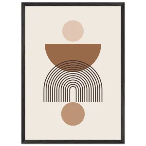 Artfulprints Poster met Lijst Boho – Harmony shapes   - 50x70 cm - Grijs