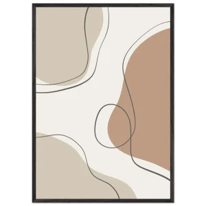 Artfulprints Poster met Lijst Boho – Earth lines   - 70x100 cm - Grijs