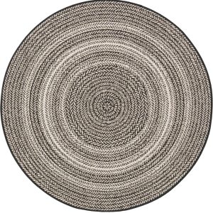 benuta binnen- en buitenkleed Metro - zwart/wit - ø 120 cm