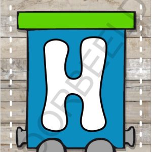 Printbestand naamslinger wagon H blauw