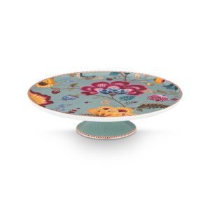 Pip Studio - Blooming Tales Fantasy Blue - Taartplateau - Serveerschaal op Voet - 30,5cm