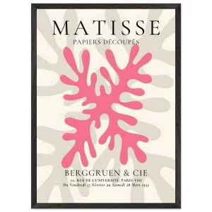 Artfulprints Poster met Lijst Matisse – Pink coral   - 50x70 cm - Roze