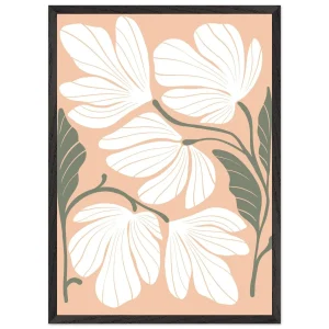 Artfulprints Poster met Lijst Boho – Delicate flowers   - 50x70 cm - Wit