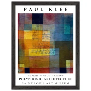 Artfulprints Poster met Lijst Paul Klee - Polyphonic architecture   - 30x40 cm - Meerkleurig