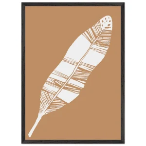 Artfulprints Poster met Lijst Boho – Desert feather - 50x70 cm - Bruin