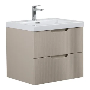 Badplaats Badkamermeubel Set Thermis 60 cm – Beige – Badmeubel met Wastafel