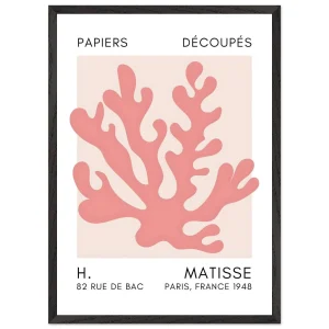 Artfulprints Poster met Lijst Matisse – Saltflower shapes taupe   - 50x70 cm - Taupe