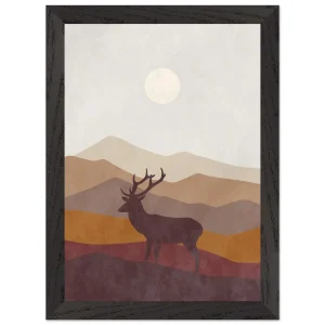 Artfulprints Poster met Lijst Boho – Highland calm   - A4 21x29.7 cm - Bruin