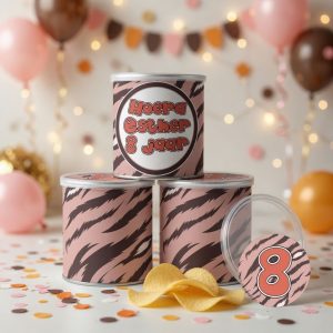Pringles wikkel printable Tijgerprint oudrose