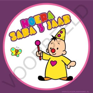 Sluitsticker printable gepersonaliseerd Bumba rose