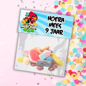 Snoepzak label printable Angry Birds
