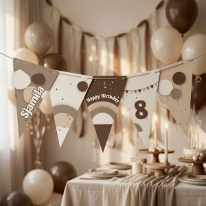 Vlaggenlijn printable Boho beige bruin taupe