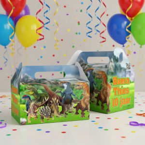 Uitdeelbox traktatie printable Dino