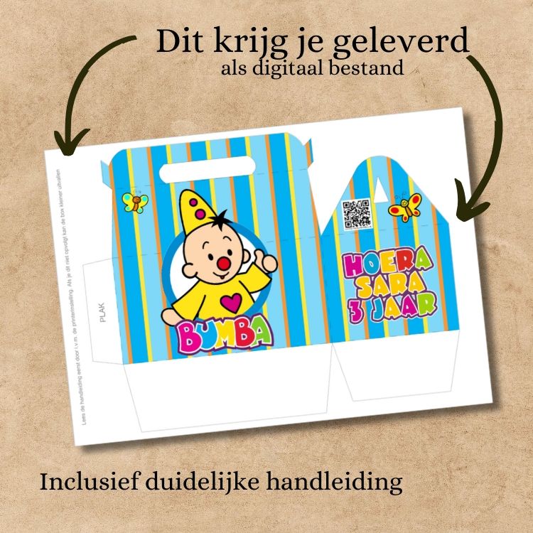 Uitdeelbox traktatie printable Bumba - Afbeelding 4