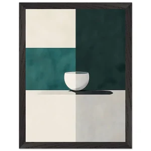 Artfulprints Poster met Lijst Boho – Cup and shape   - 30x40 cm - Zwart / Wit
