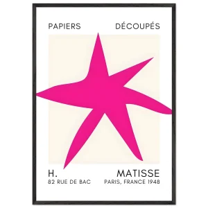 Artfulprints Poster met Lijst Matisse – Star of the sea pink - 70x100 cm - Roze