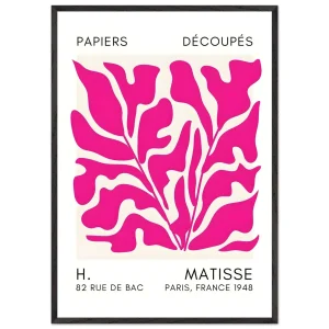 Artfulprints Poster met Lijst Matisse – Seabed shapes pink   - 70x100 cm - Roze