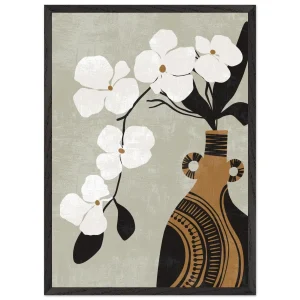Artfulprints Poster met Lijst Boho – Bloom and clay   - 50x70 cm - Wit