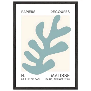 Artfulprints Poster met Lijst Matisse – Ocean petals turquoise - 50x70 cm - Turquoise