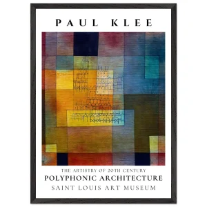 Artfulprints Poster met Lijst Paul Klee - Polyphonic architecture   - 50x70 cm - Meerkleurig