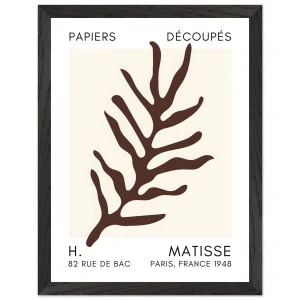 Artfulprints Poster met Lijst Matisse – Ocean flora brown   - 30x40 cm - Bruin