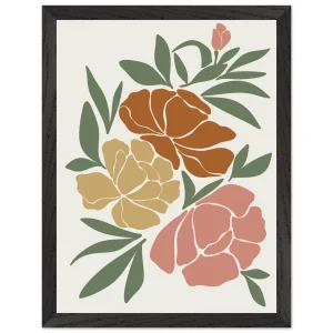 Artfulprints Poster met Lijst Boho – Autumn bloom   - 30x40 cm - Meerkleurig