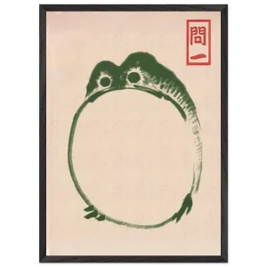 Artfulprints Poster met Lijst Matsumoto Hoji - Frog III   - 50x70 cm - Donkergroen