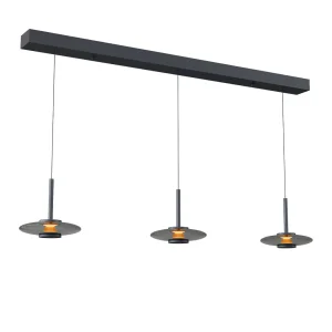 Artdelight hanglamp Madison - 3 lichts - 130  x  200   cm - zwart