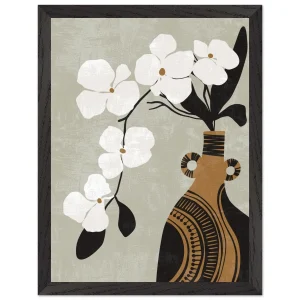 Artfulprints Poster met Lijst Boho – Bloom and clay   - 30x40 cm - Wit