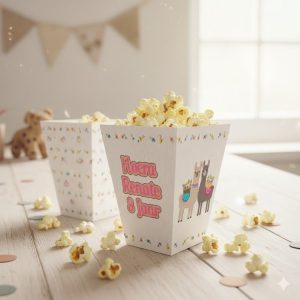 Popcorn bakje hoog printable Alpaca