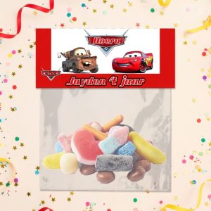 Snoepzak label printable Cars
