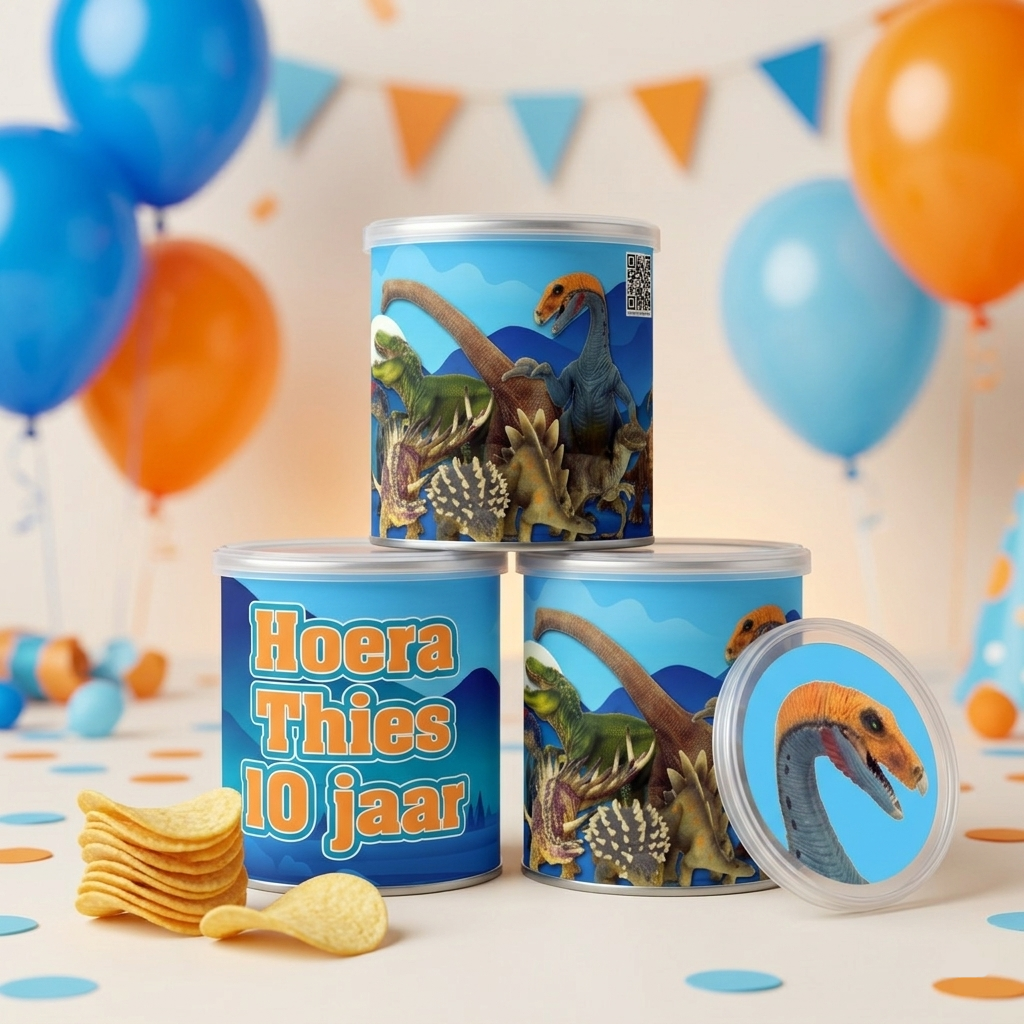 Pringles wikkel printable Dino blauw - Afbeelding 2