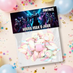 Snoepzak label printable Fortnite seizoen 10