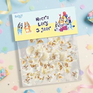 Snoepzak label printable Bluey