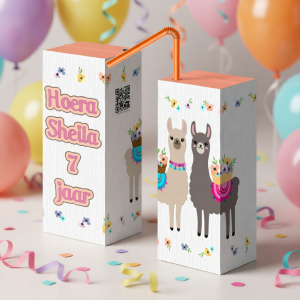 Drinkpakjes wikkel printable Alpaca