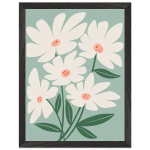 Artfulprints Poster met Lijst Boho – Joyful petals   - 30x40 cm - Wit