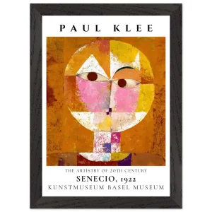 Artfulprints Poster met Lijst Paul Klee - Senecio   - A4 21x29.7 cm - Meerkleurig