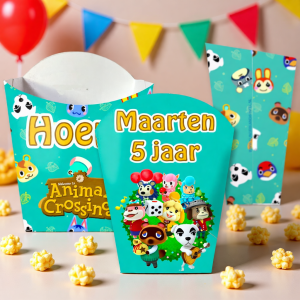 Traktatie frietbakje printable Animal Crossing