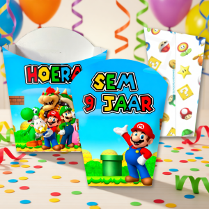 Traktatie frietbakje printable Super Mario