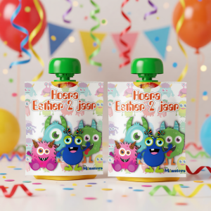 Knijpfruit wikkel printable Little Monsters