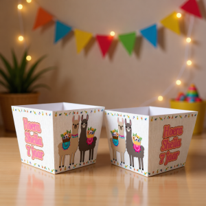 Popcorn bakje laag printable Alpaca