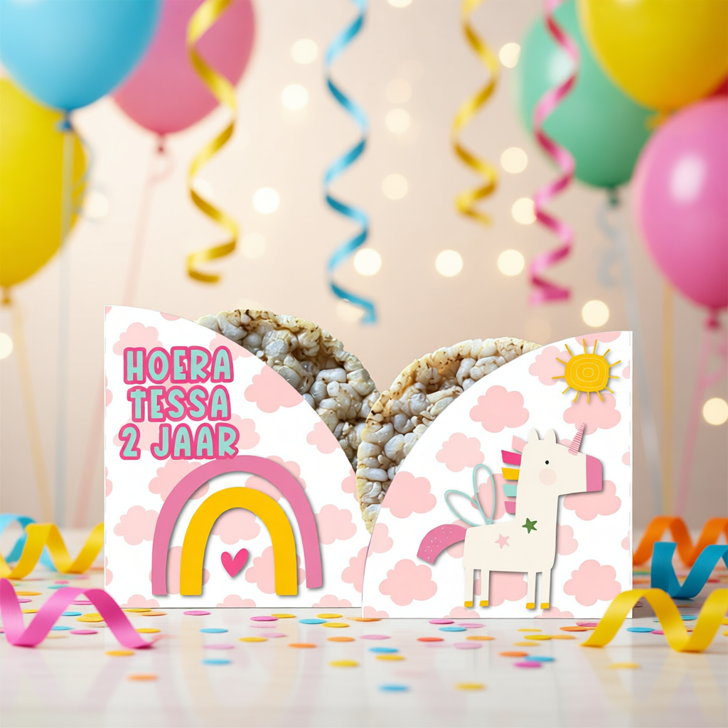 Rijstwafel wikkel printable Boho Unicorn