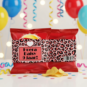 Chips wikkel printable Panterprint rose
