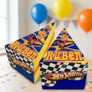 Taartpunt doosje printable Hot Wheels