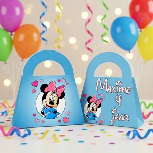 Traktatie tasje driehoek printable Minnie Mouse