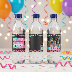 Water/drinkfles etiket printable Roblox Party